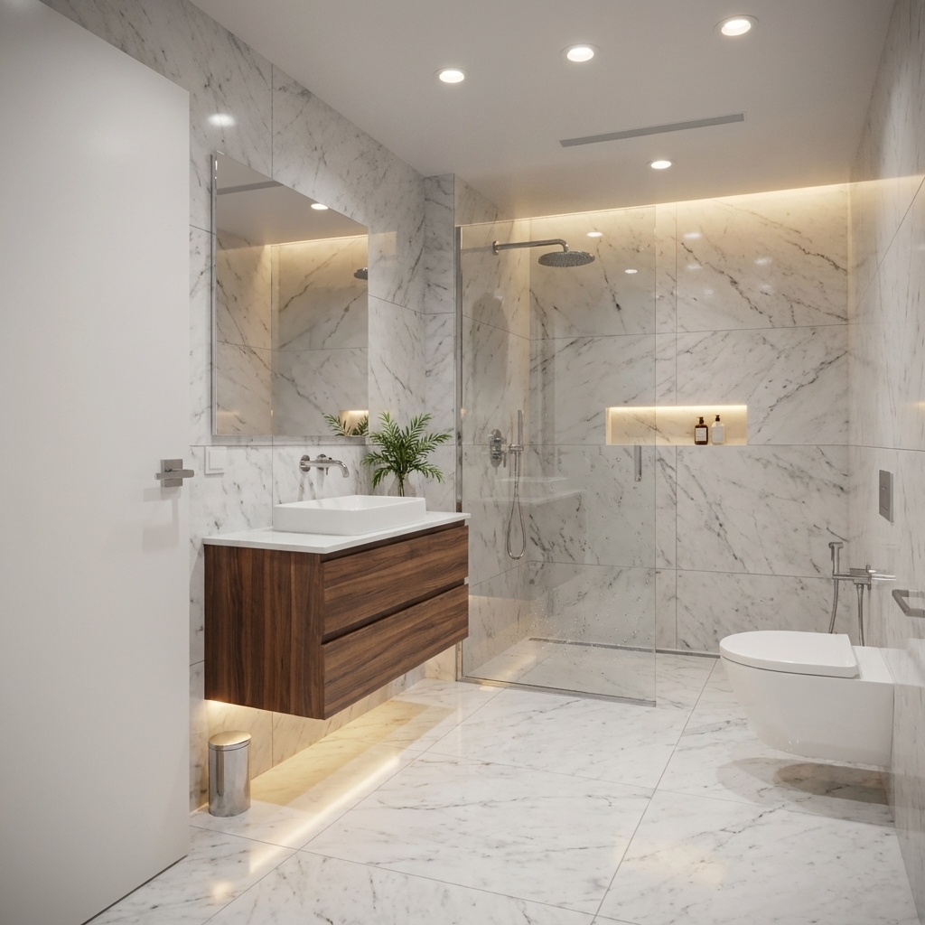 Spa-like Bathroom 3D Render - Prime De Signs Surabaya